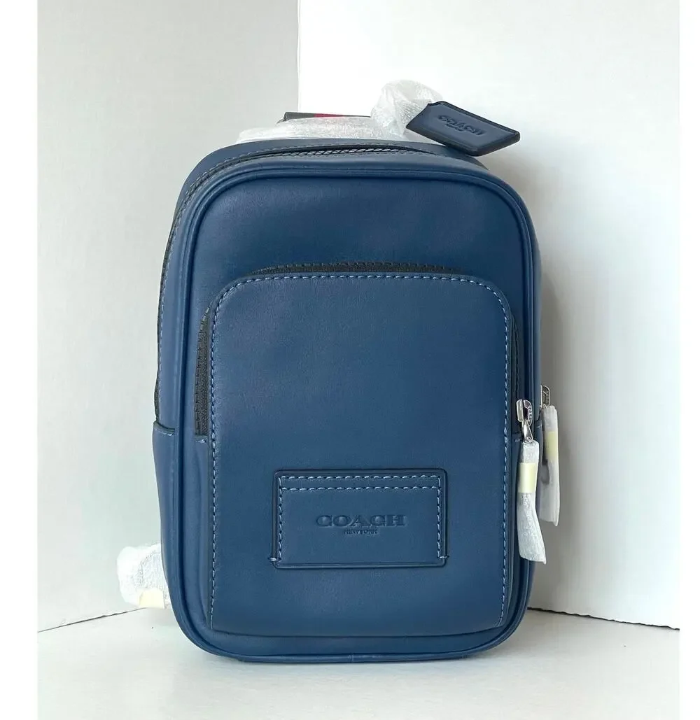 Coach Racer Sling Pack CDC85 Leather Varsity Stripe Crossbody Bag